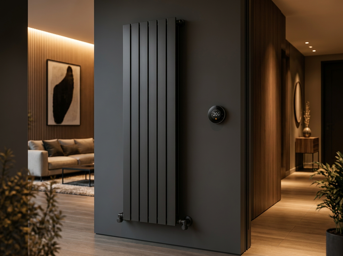 Modern radiator heating system installation